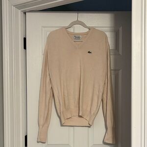 Lacoste Men's Beige V-Neck Sweater